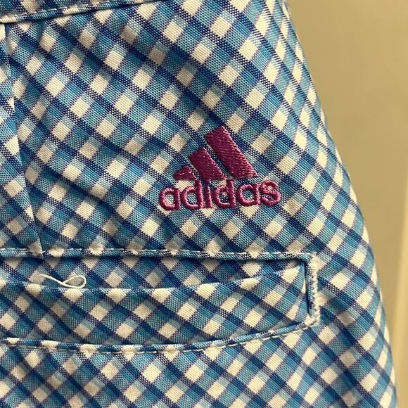 Adidas Women’s Sporty Plaid Skort with Built-In White Mesh Zip-Up Shorts- Size 4 - Picture 10 of 15